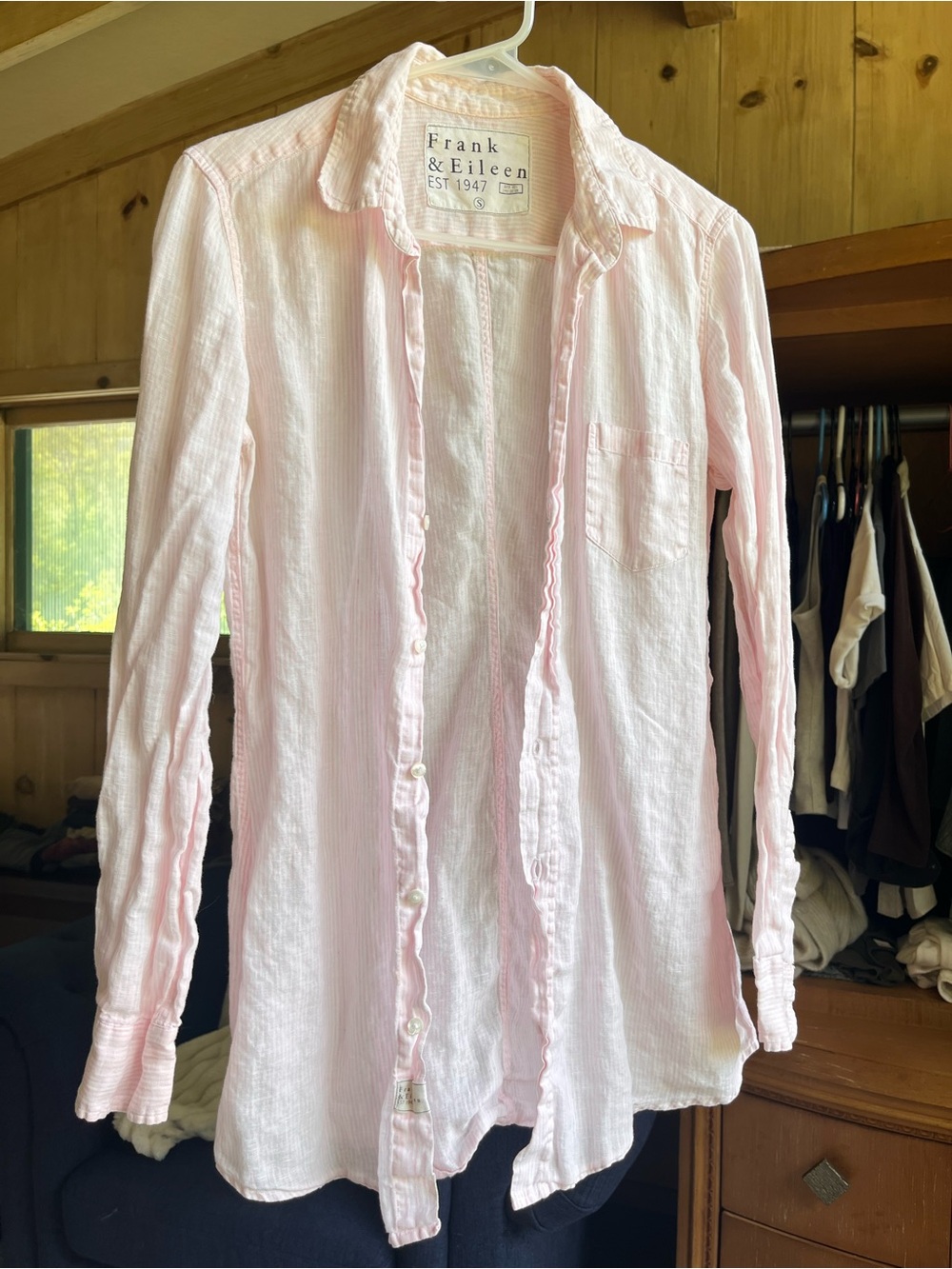 Frank & Eileen Soft Pink Gauze Button-Down Shirt